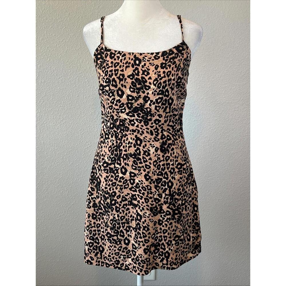 Aritzia Wilfred Leopard Print Mini Slip Dress Size 2